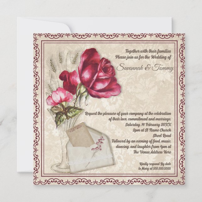 Personalized wedding invitation (Back)
