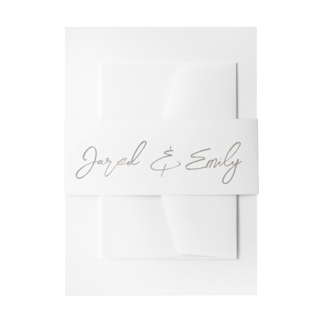 Personalized Wedding Invitation Belly Band (Front Example)