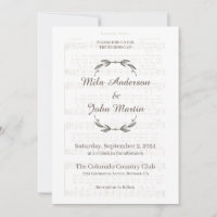 Personalized wedding invitation with musical score