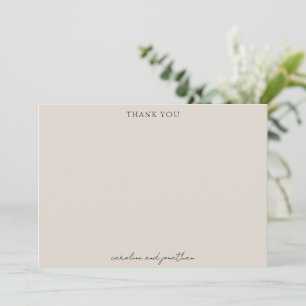 Personalized Wedding Ivory Script Elegant Names Thank You Card