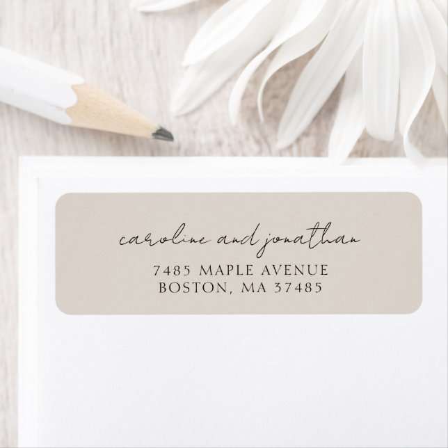 Personalized Wedding Ivory Script Return Address (Insitu)