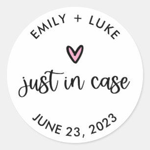 Personalized Wedding Just in Case Recovery Kit  Classic Round Sticker
