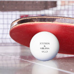 Personalized Wedding Just Wed Anniversary Names Ping Pong Ball<br><div class="desc">This design was created though digital art. It may be personalized in the area provide or customizing by choosing the click to customize further option and changing the name, initials or words. You may also change the text colour and style or delete the text for an image only design. Contact...</div>