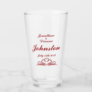 Personalized Wedding Keepsake 16 oz Glass