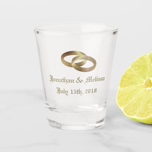 Personalized Wedding Keepsake Shot Glass (Front)