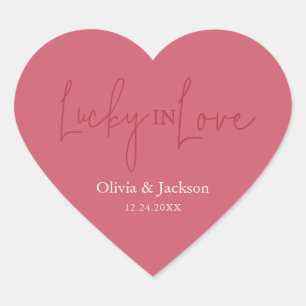 Personalized Wedding Lottery Ticket Couple Name He Heart Sticker