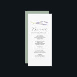 Personalized Wedding Menu Cards Lavender & Sage<br><div class="desc">This personalized wedding menu card features sprigs of watercolor lavender. The card reverses to a sage green colour. Use the template fields to DIY your custom wedding dinner menu. An elegant yet minimalistic choice for weddings, a bridal shower, rehearsal dinners or whatever you like. To see more menu cards for...</div>