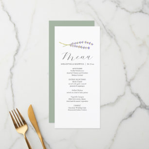 Personalized Wedding Menu Cards Lavender & Sage