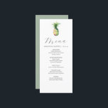 Personalized Wedding Menu Cards Tropical Pineapple<br><div class="desc">These personalized wedding menu cards features a unique watercolor pineapple. The card reverses to a sage green colour. Use the template fields to DIY your custom wedding dinner menu. An elegant yet minimalistic choice for tropical destination weddings, a bridal shower, rehearsal dinners or whatever you like. To see more menu...</div>