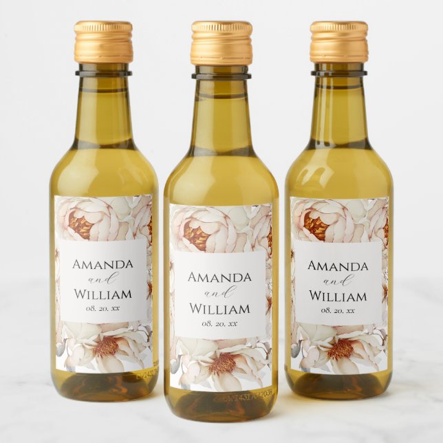 Personalized Wedding  Mini Wine Bottle Label (Bottles)