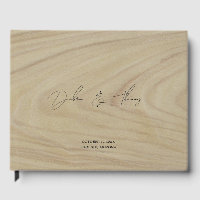Personalized Wedding Modern Minimalist Faux Wood