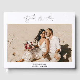 Personalized Wedding Modern Minimalist Photo Guest Book