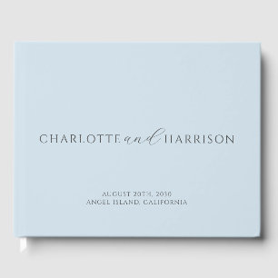 Personalized Wedding Monogram Blue Guest Book