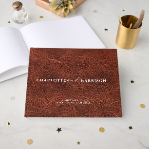 Personalized Wedding Monogram Faux Leather Guest Book