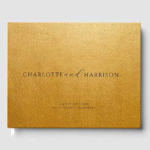 Personalized Wedding Monogram Gold Guest Book