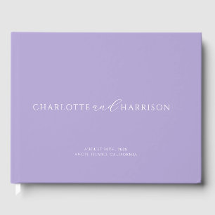 Personalized Wedding Monogram Lavender Guest Book