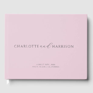 Personalized Wedding Monogram Pink Guest Book