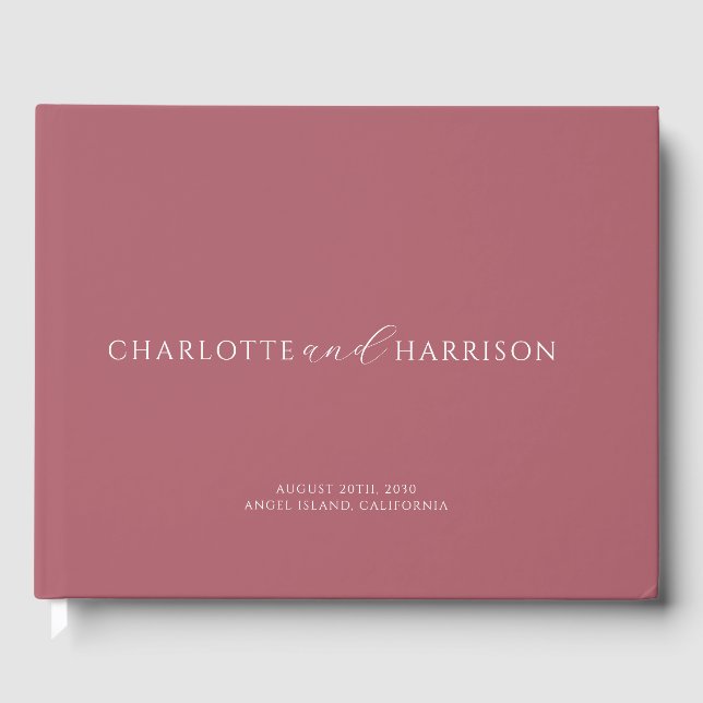 Personalized Wedding Monogram Terracotta Guest Book (Front)