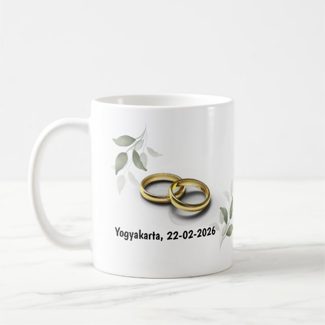 Personalized Wedding Mug – Custom Names & Date Gif (Left)