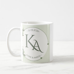 Personalized Wedding Mug KA Initials & Date