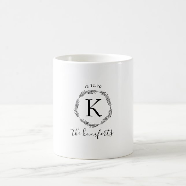 Personalized Wedding Mug, Wedding Gift Coffee Mug (Center)