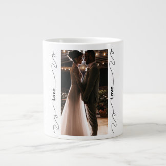 Personalized Wedding Mug with Flourished Love