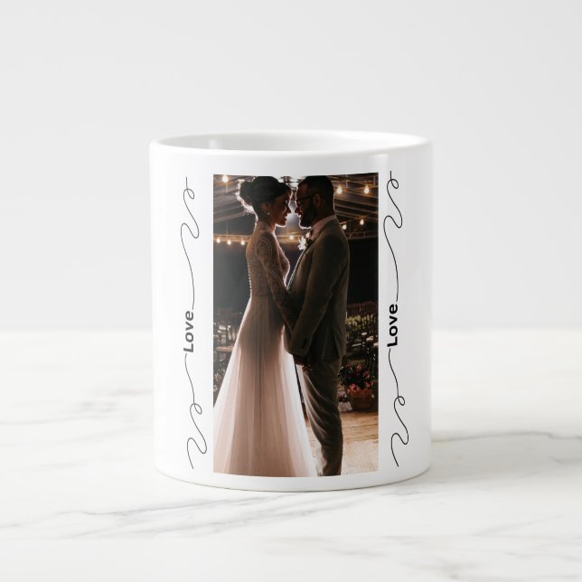 Personalized Wedding Mug with Flourished Love (Front)