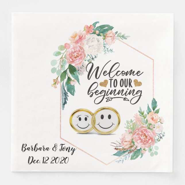 Personalized Wedding Napkin (Front)
