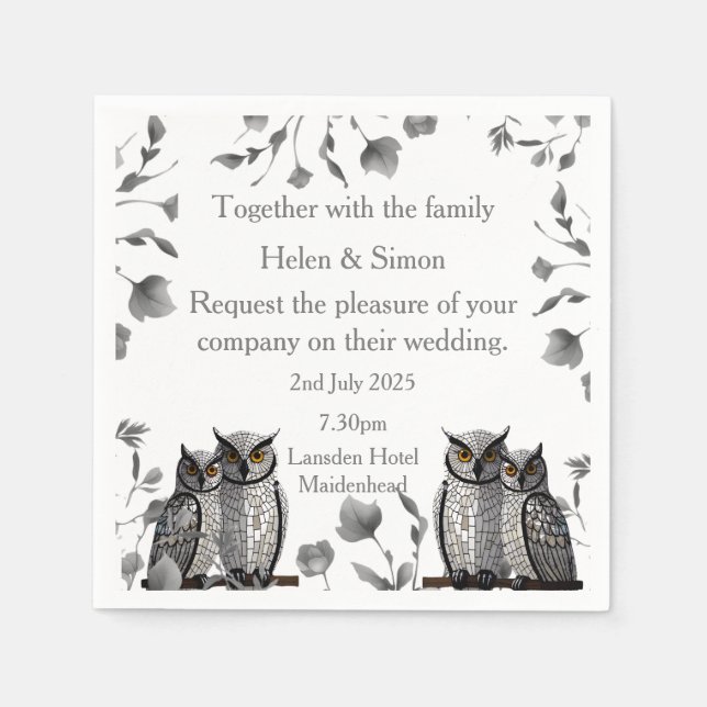 Personalized Wedding  Napkin (Front)