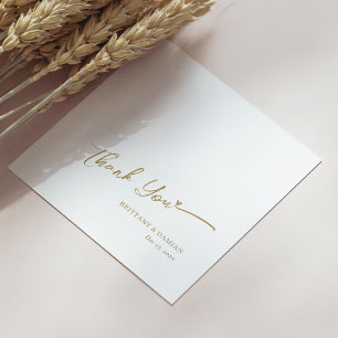 Personalized Wedding Napkins - Gold Foil Thank You