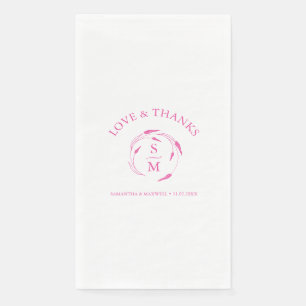 Personalized Wedding Napkins Monogrammed Initials