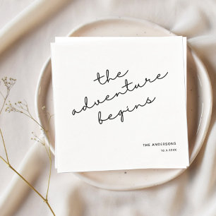Personalized Wedding Napkins The Adventure Begins