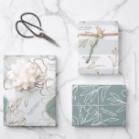 Personalized Wedding Natural Green Abstract Floral Wrapping Paper Sheet<br><div class="desc">Natural green engagement,  wedding or bridal shower wrapping paper with abstract flowers. Add your own text with easy to use Zazzle editing tool!  White,  ivory and golden khaki design. PLEASE NOTE: The gold details are imitation. No actual foil used. Visit the shop to see all the collection.</div>