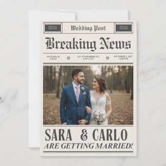Personalized Wedding Newspaper Poster | Newlywed Invitation