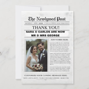 Personalized Wedding Newspaper Poster Newlywed Invitation