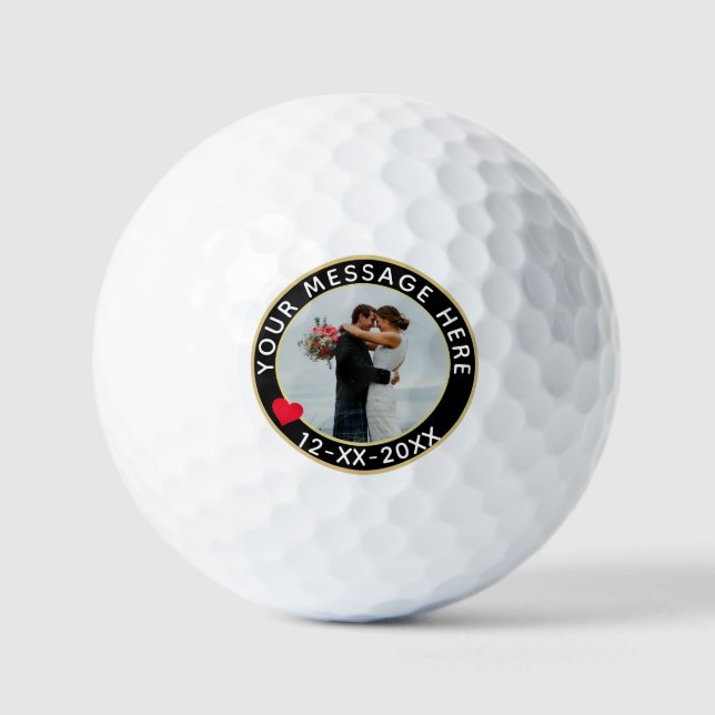 Personalized Wedding or Anniversary Custom Photo Golf Balls (Front)