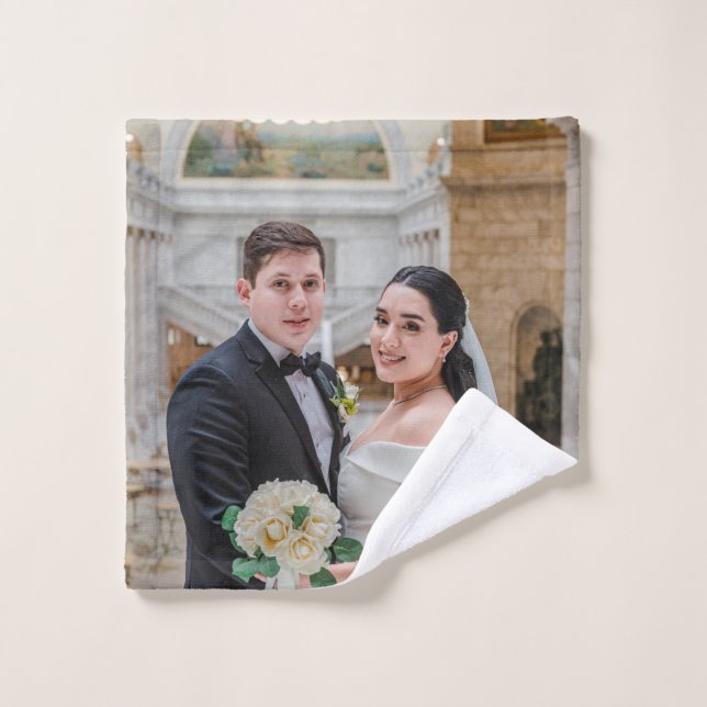 Personalized Wedding or Anniversary Wash Cloth (Wash Cloth)