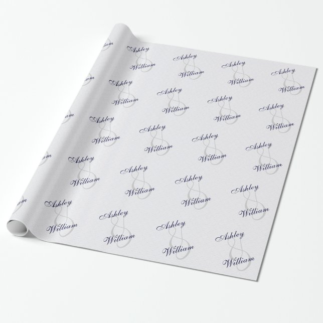 Personalized Wedding or Engagement Gift Wrap (Unrolled)
