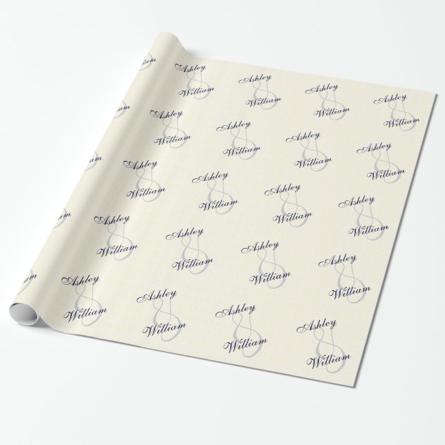 Personalized Wedding or Engagement Gift Wrap (Unrolled)