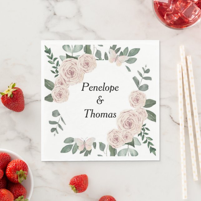 Personalized wedding or shower napkins bulk (Insitu)