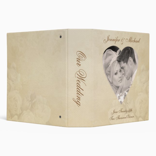 Personalized Wedding Photo Album - Antique Roses Binder (Background)