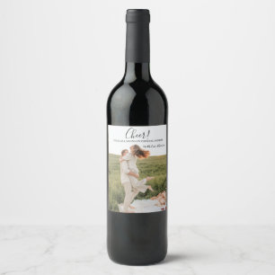 Personalized wedding Photo Anniversarry Engagement Wine Label