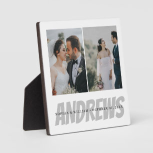 Personalized Wedding Photo Collage Plaque  Elegant