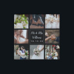 Personalized Wedding Photo Collage Stone Magnets<br><div class="desc">Personalize with your eight favourite wedding photos,  name and special date to create a unique photo collage,  memory and gift. A lovely keepsake to treasure! You can customize the background to your favourite colour. Designed by Thisisnotme©</div>