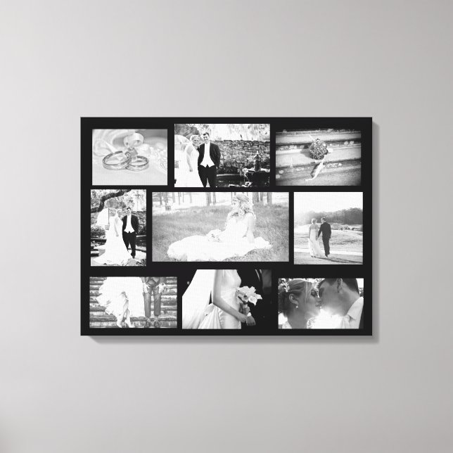 Personalized Wedding Photo Collage Wall Art (Front)