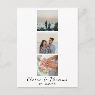 Personalized Wedding Photo Custom 3 Photo Keepsake Postcard