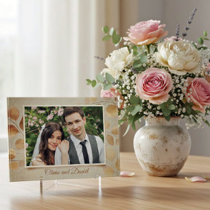Personalized Wedding Photo   Custom Couple Keepsak Block