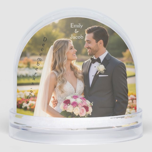 Personalized Wedding Photo & Date  Snowglobe (Front)