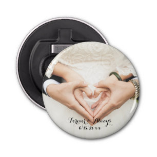 Personalized Wedding Photo Forever & Always Bottle Opener