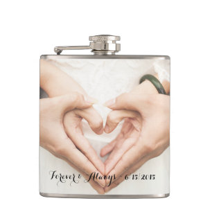 Personalized Wedding Photo Forever & Always Hip Flask